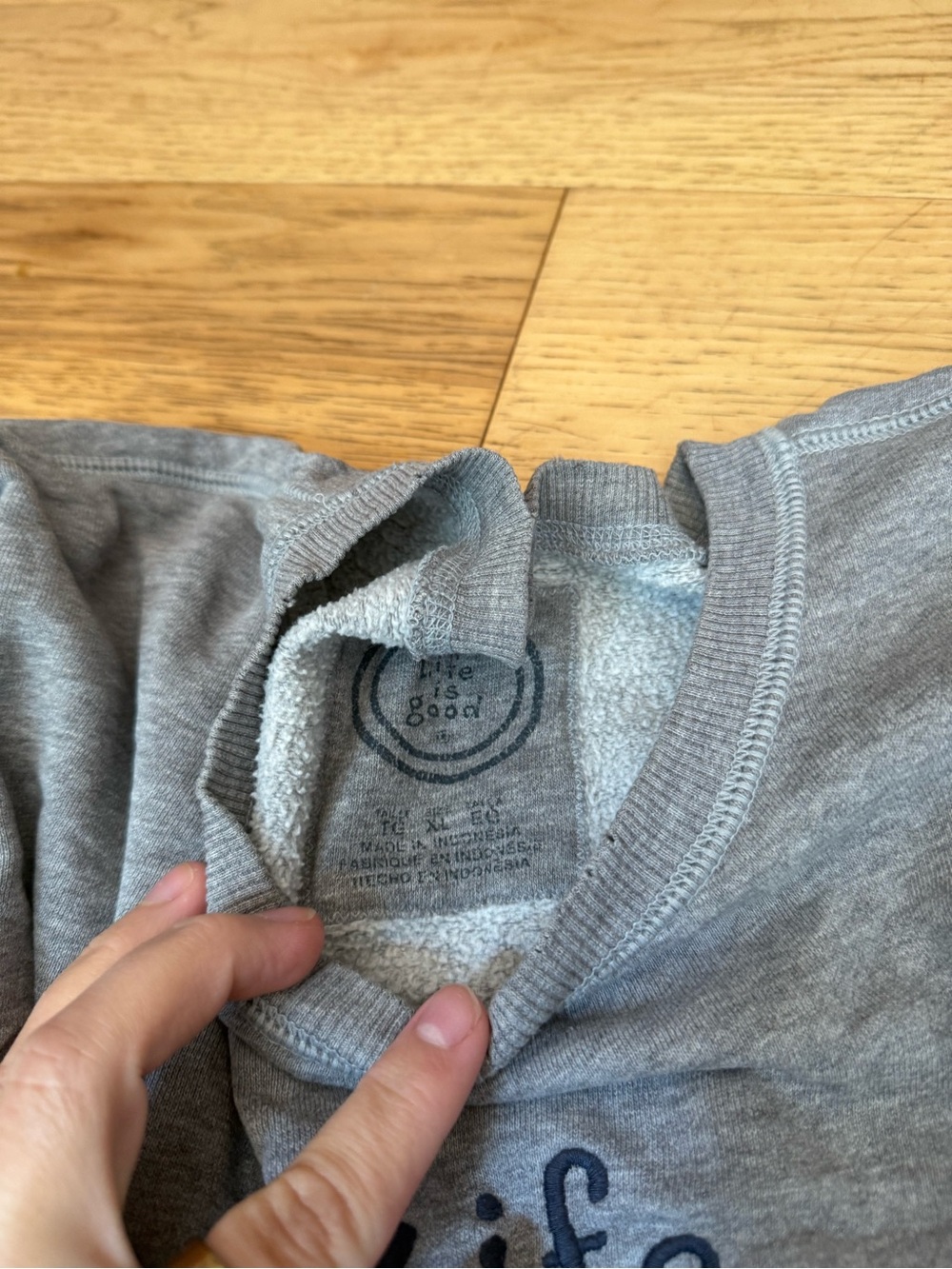 Life is Good Gray Crewneck Sweatshirt - Picture 5 of 5